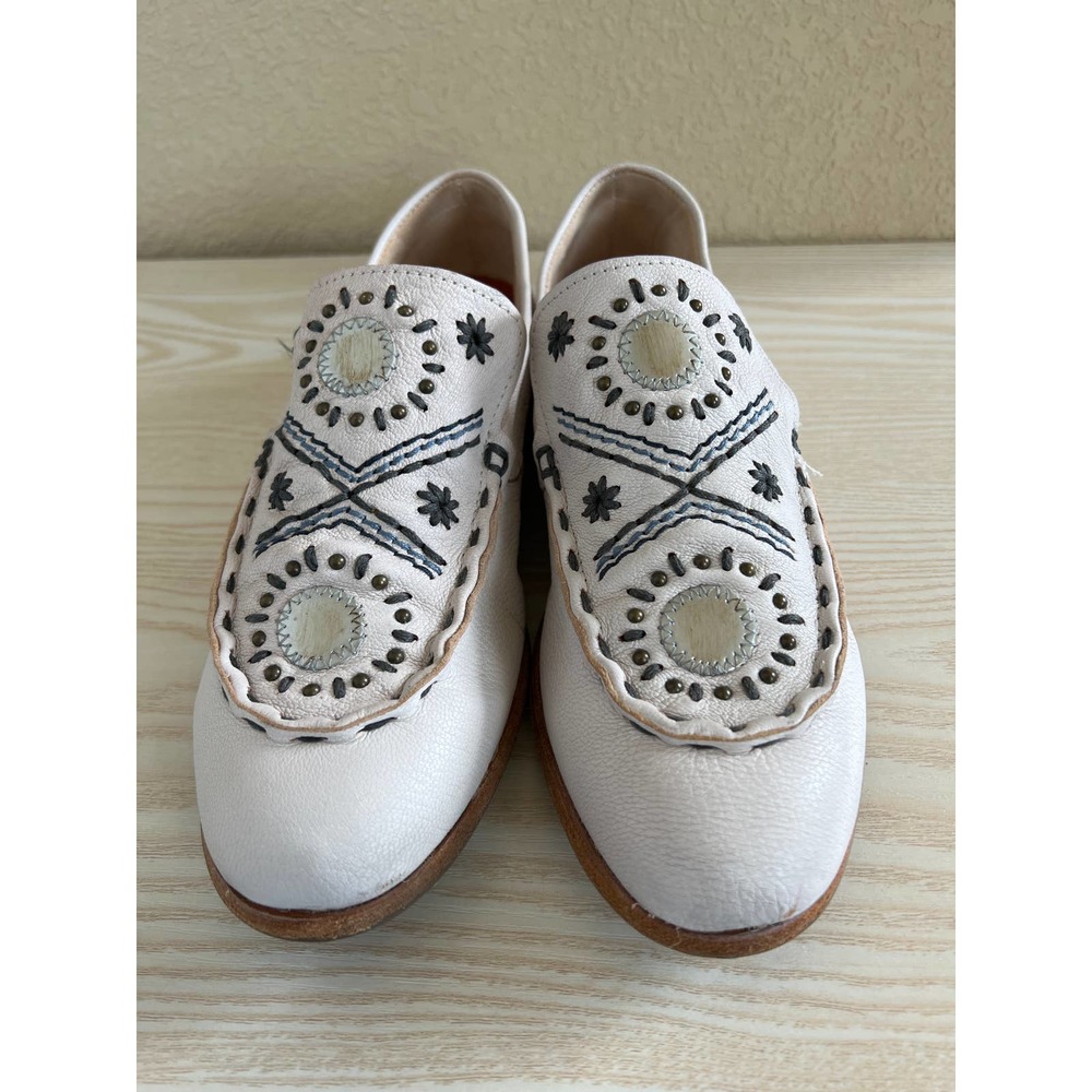 A.S.98 White Embroidered Loafers - Picture 3 of 10